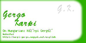 gergo karpi business card